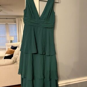 Lulu's Teal Layered Midi Dress